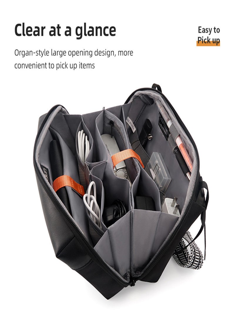 كواتكون حقيبة كاميرا Cwatcun D123 سعة 4 لتر، مقاومة للماء، حقيبة كتف للتصوير الفوتوغرافي مع حزام كتف، بديل لكاميرات كانون وسوني ونيكون بدون مرآة، حقيبة تخزين - Image 2